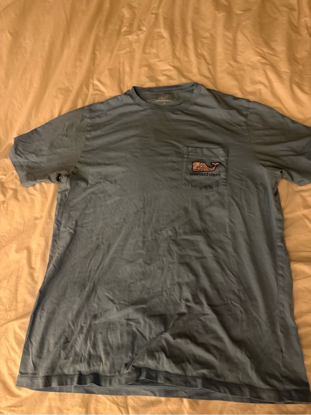 Vineyard Vines Men’s large Short Sleeve Pocket Tee — Dusty Blue